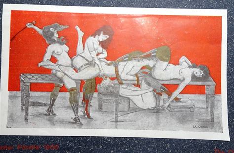 antique 1900 french erotic illustration pasted on blotting etsy