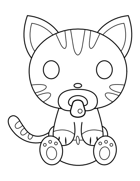 printable baby cat coloring page