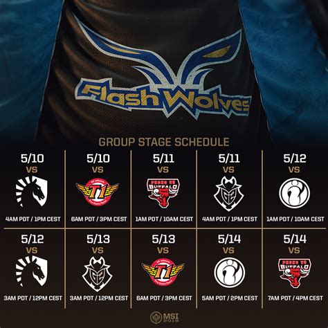 msi group stage team schedules league  legends