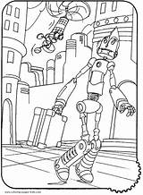 Coloring Pages Robots Cartoon Color Kids Printable Robot Sheets Character Back sketch template