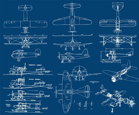 airplanes blueprint vector art graphics freevectorcom
