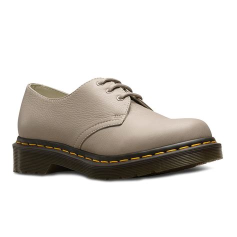 dr martens   womens  eyelet leather shoes  taupe