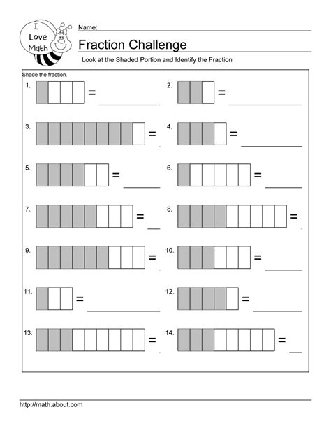 identify  fraction worksheet