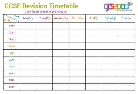 study timetable template  students    excel templates
