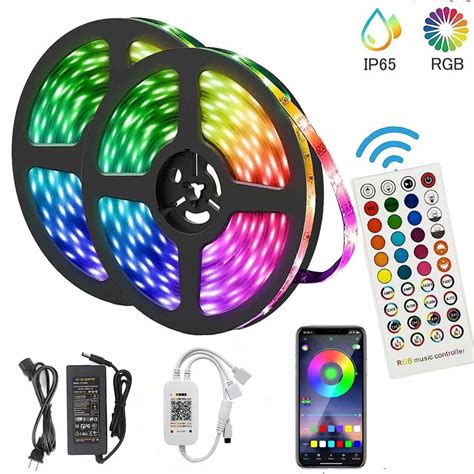 led strip lights ft waterproof color changing light strips  remote bright
