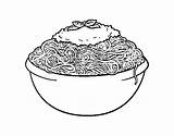 Spaghetti Coloring Pasta Book Coloringcrew sketch template