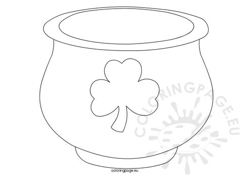 st patricks day pot  gold template coloring page