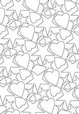 Hearts Coloring Stars Pages Pattern Heart Star Printable Sheets Drawing Categories Choose Board sketch template