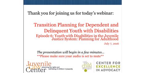 webinar youth with disabilities in the juvenile justice