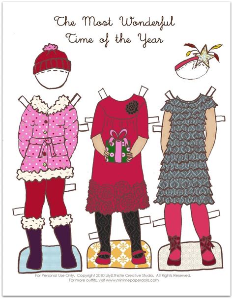 winter paper doll outfit clothing   instant  etsy