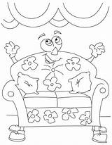 Couch Big Comfy Coloring Pages Colouring Popular sketch template