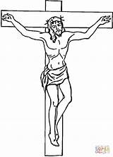 Jesus Cross Coloring Pages Jezus Printable Christ Drawing Silhouettes Kruis Het Aan sketch template