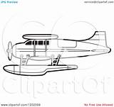 Clipart Plane Seaplane Sea Outlined Small Clipground Float Planes Lal Perera Royalty Illustration Vector sketch template