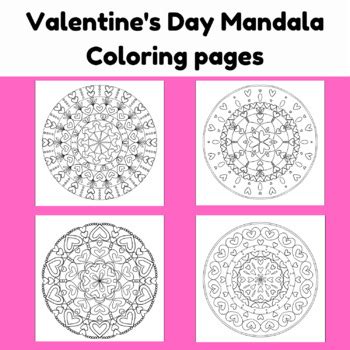 valentines day mandalas coloring pages  blooming kids club tpt