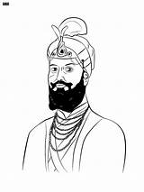 Guru Singh Gobind Sikh Gurus sketch template