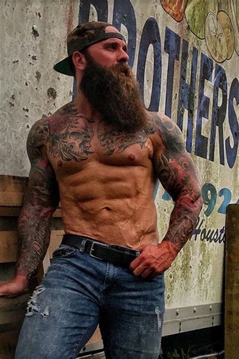 Excellent Build Tattoos And Beard Bearded Tattooed Men Hairy Men
