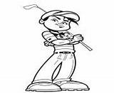 Coloring Pages Golfer Sports Awesome Sport sketch template
