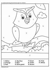 Number Color Owl Printable Worksheets Kids Kidloland Activity Worksheet sketch template