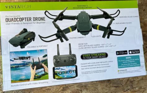 vistatech black quadcopter drone  camera ebay