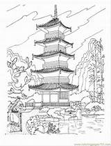 Temple Pagoda Japanese Buddhist Coloring Japan Drawing Pages Chinese Printable Sketch Colouring Architecture Tattoo Sightseeing Coloringpages101 Temples China Landscape Getdrawings sketch template