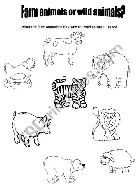 printable wild animals worksheets  kindergarten printable word