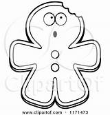 Gingerbread Man Surprised Clipart Mascot Coloring Cartoon Thoman Cory Vector Outlined Royalty Cookie 2021 sketch template