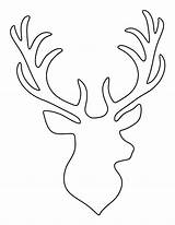 Head Outline Template Coloring Buck Deer Printable Pages Stag Print Reindeer sketch template