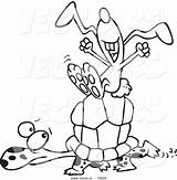 Tortoise Hare Outlined Toonaday sketch template