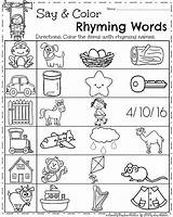Rhyming Kindergarten Reading Planningplaytime Rhymes Matching Professionally Readiness Arts Math Fall Playtime sketch template