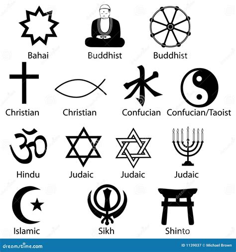 godsdienstige de symbolen van de godsdienst vector illustratie illustratie