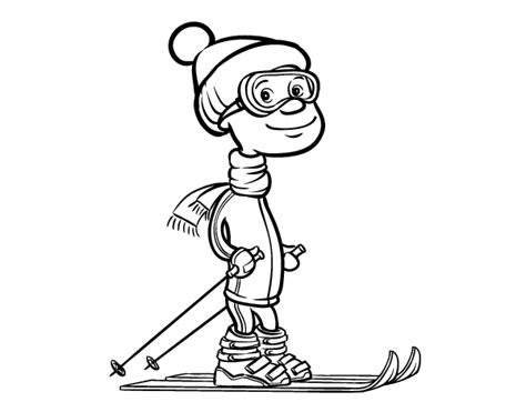 professional skier coloring page coloringcrewcom