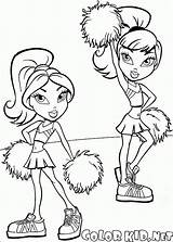 Barbie Coloring Pages Colorkid Cheerleaders Kids sketch template