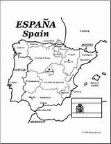 Spain Map Coloring Pages Clipart Labeled Clip Spanish Sheets Color Colouring Portugal Books Abcteach Clipground Choose Board sketch template