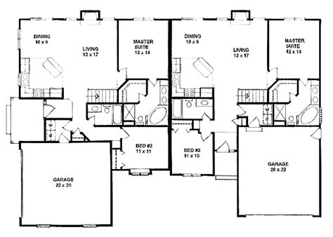 duplex plan chp   coolhouseplanscom slightly  floor plans  sqftsidebr