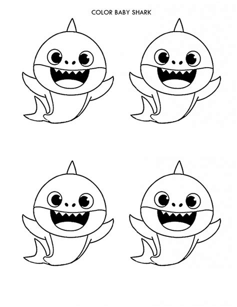 color  baby shark coloring page  printable coloring pages  kids