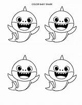 Shark Baby Coloring Pages Pinkfong Color Printable Kids sketch template