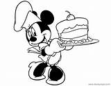 Minnie Coloring Pages Cake Mouse Disneyclips Drink Food Decorated Carrying sketch template