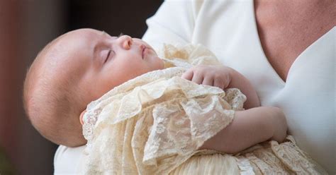 sleeping prince louis arrives at his christening in kate s arms metro