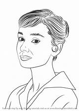 Audrey Hepburn Draw Drawing Step Drawingtutorials101 Tutorials Celebrities Learn Choose Board Lưu Từ ã sketch template