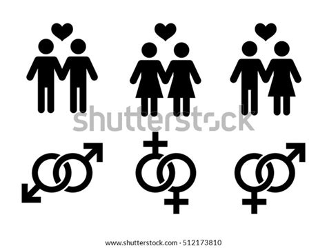 samesex couples flat icon sign same stock vector royalty