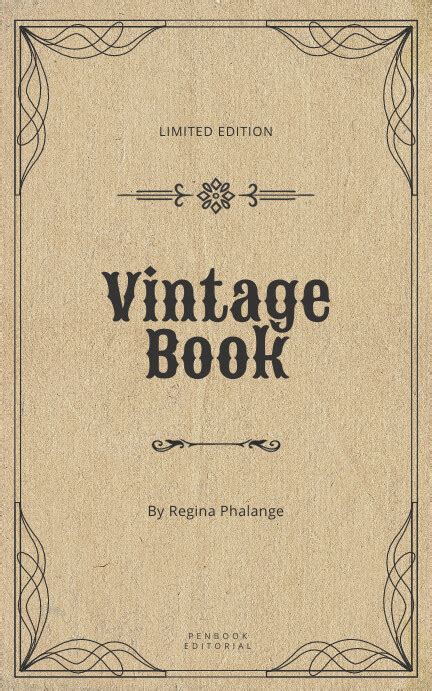 vintage book cover template postermywall