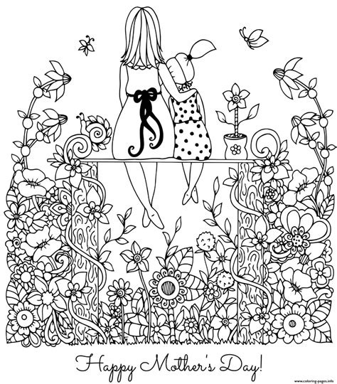 Mother And Daughter Coloring Pages
