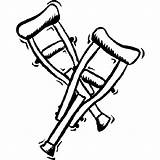 Crutches Clipart Colouring Library sketch template