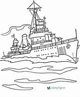 Coloring Military Pages Battleship sketch template