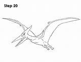 Pteranodon Draw Dinosaur Drawing Step Drawings How2drawanimals Choose Board sketch template