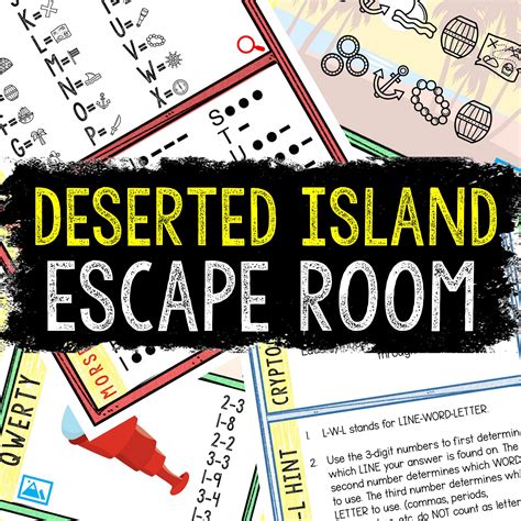 escape room  kids diy printable game deserted island etsy