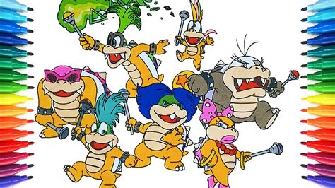 draw super mario bros koopalings  drawing coloring pages   kids youtube