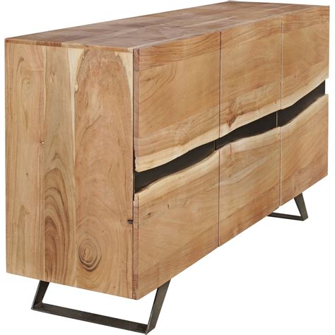 sideboard      cm solid wood acacia natural tree edge sideboard artkomfort