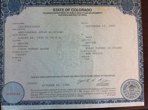 awlaki family releases teens birth certificate  washington post