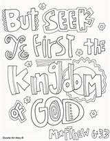 Heaven Coloring God Kingdom Seek First Matthew 33 Ye But Religious sketch template